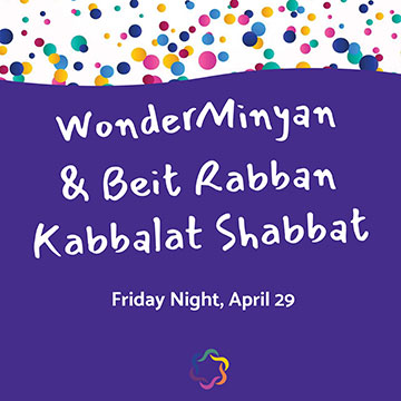 WonderMinyan Kabbalat Shabbat/Beit Rabban Shabbat Dinner  Temple Beth 